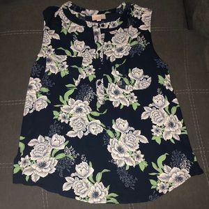 NWT Loft sleeveless mixed media blouse Sz XL